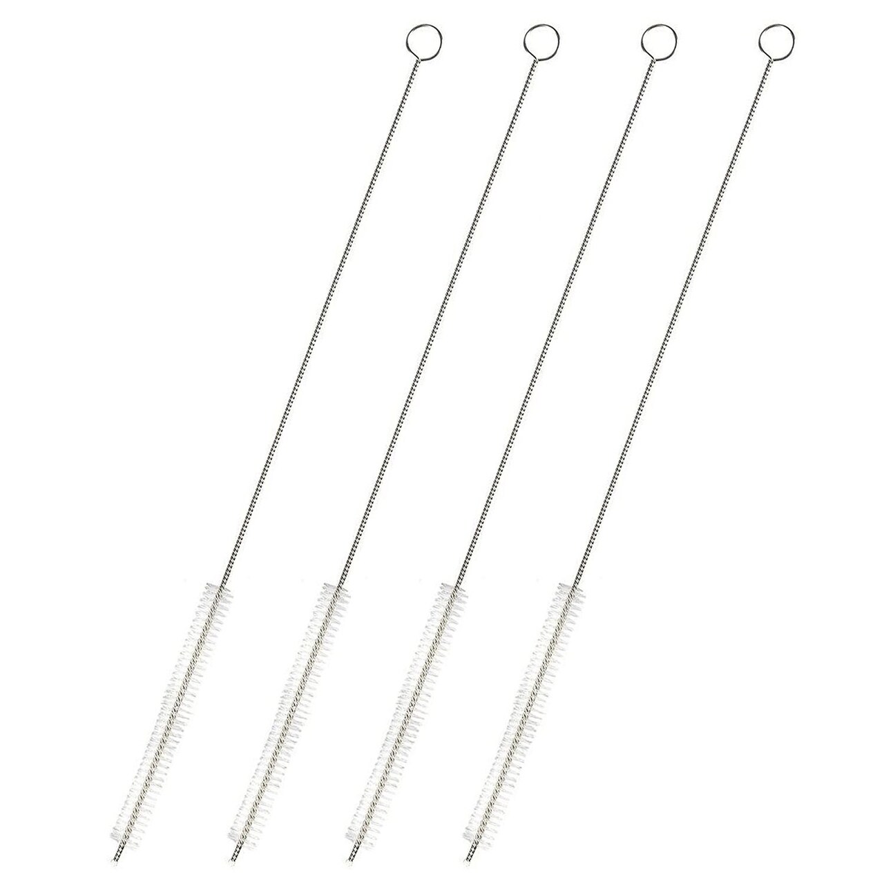 4-Pack Metal Straw Cleaner - Extra Long Stainless Steel Brush for Cleaning Reusable Drinking Straws, Water Bottles and Pipes (12 in)
